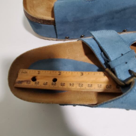 Free People Intentionally Blank Sandals Womens 9.5-10 EU 40 Blue Cork Flatform - Picture 15 of 16